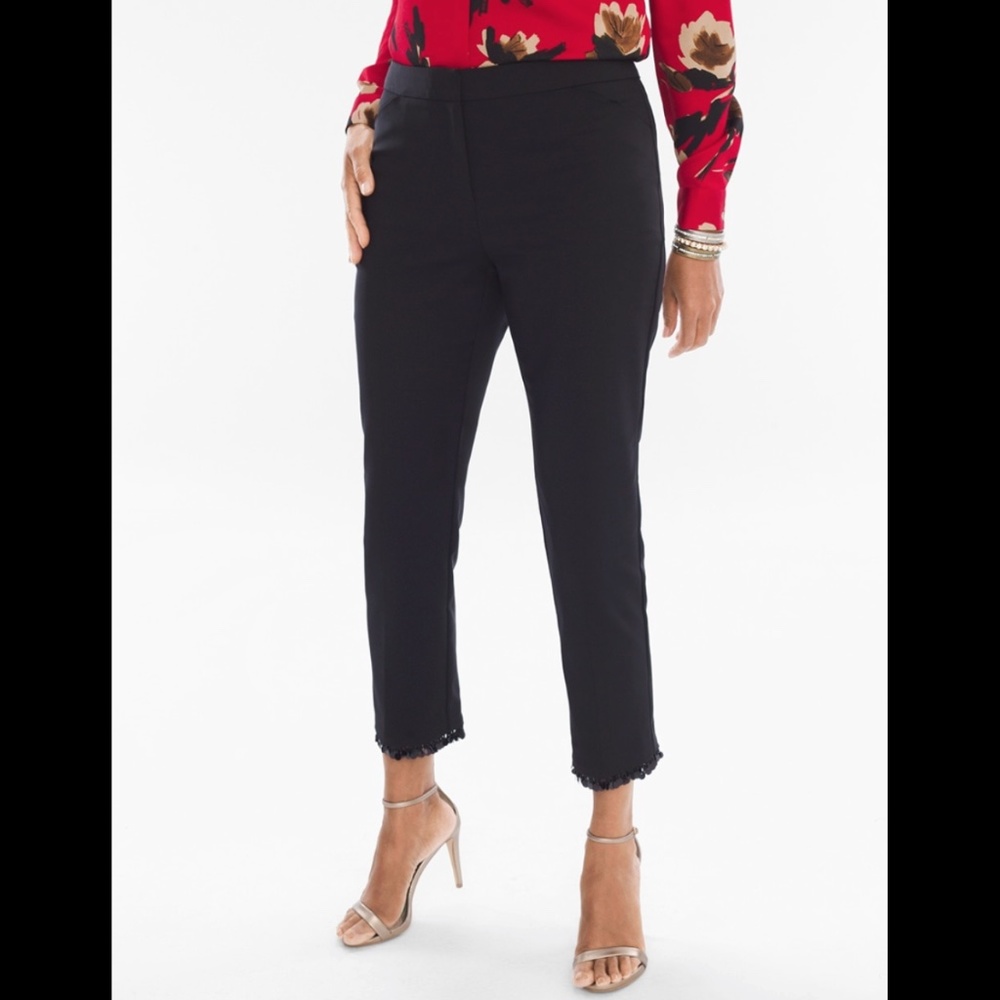 CHICO'S NWT BEADED HEM SLIM ANKLE PANTS 6